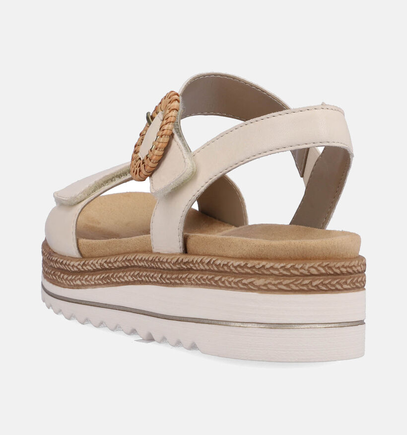 Remonte Ecru Sandalen met sleehak voor dames (354843) - geschikt voor steunzolen