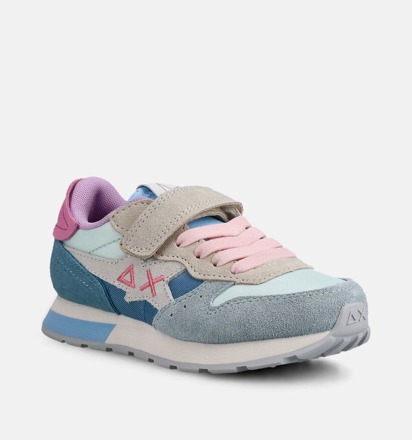 Sun68 Star Girl Mix Blauwe/Roze Sneakers Colorblock voor meisjes (369054) - geschikt voor steunzolen