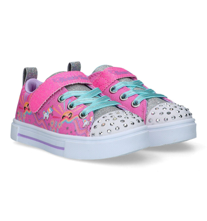 Skechers Twinkle Sparks Roze Sneakers met Lichtjes voor meisjes (319543)