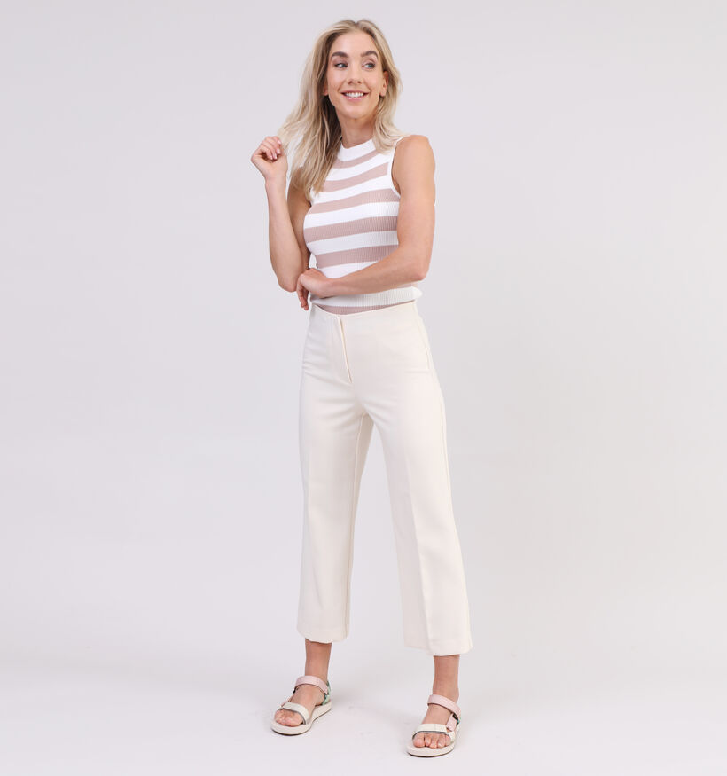 Vero Moda Sandy Pantalon classique en Écru L-30 pour femmes (323846)