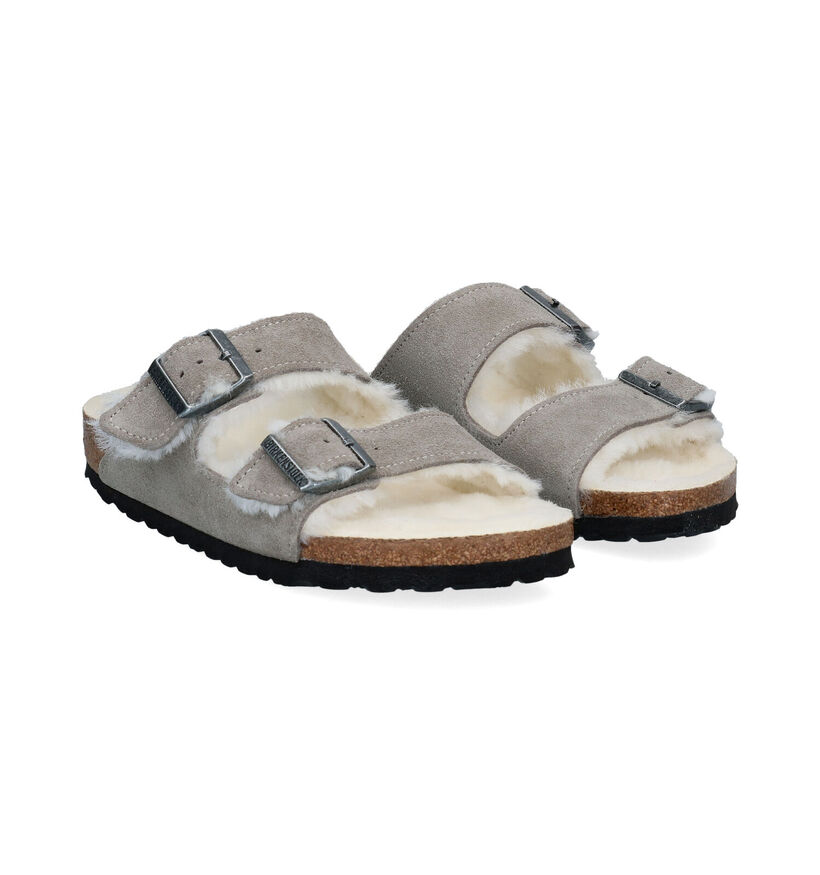 Birkenstock Arizona Fell Cognac Slippers in daim (294816)