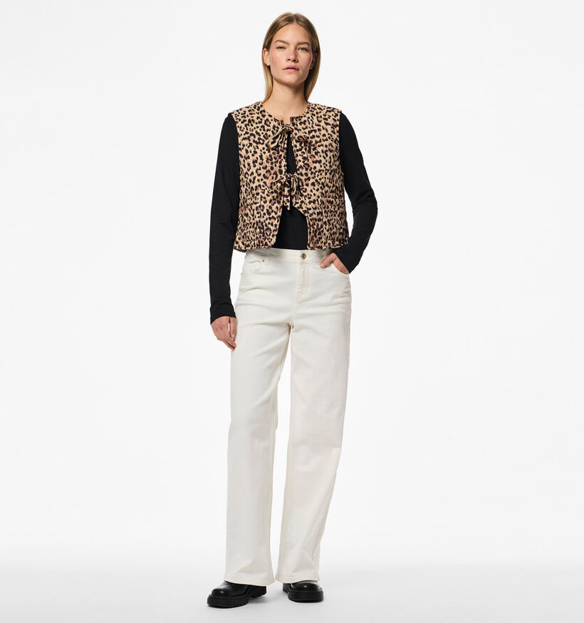 Pieces Saria Bruine Korte bodywarmer voor dames (352462)