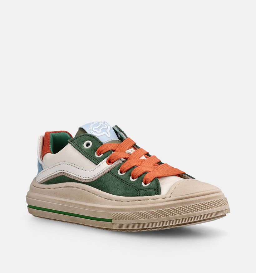 STONES and BONES Lenty Baskets en Beige/Vert pour gar&ccedil;ons (369660) - pour semelles orthop&eacute;diques