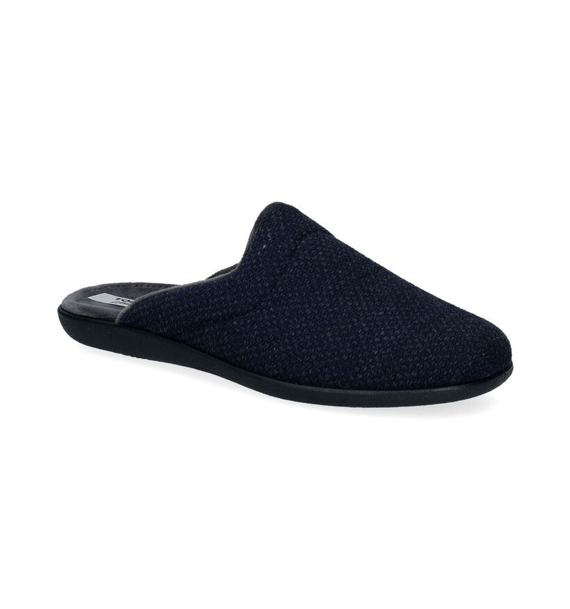 Torfs Home Pantoufles ouvertes en Bleu pour hommes (315269)