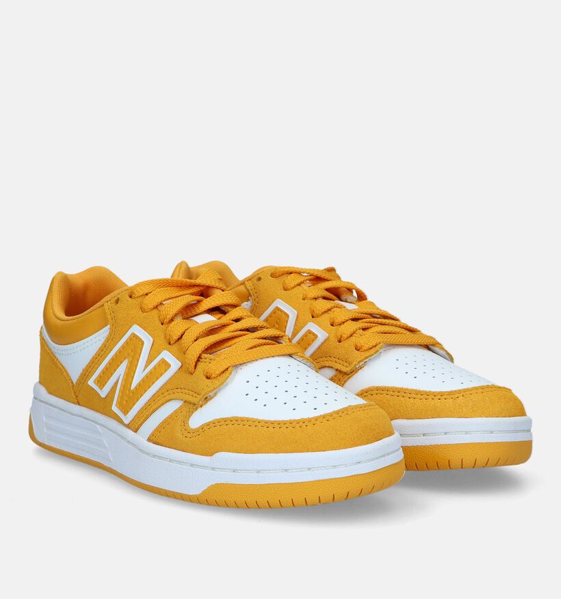 New Balance GSB480 Baskets en Jaune pour filles, garçons (327751) - pour semelles orthopédiques