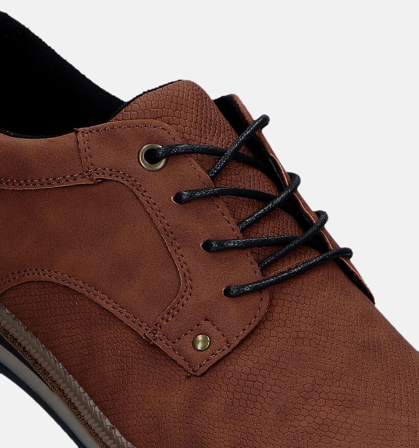 SJ Cognac Veterschoenen voor heren (330047)