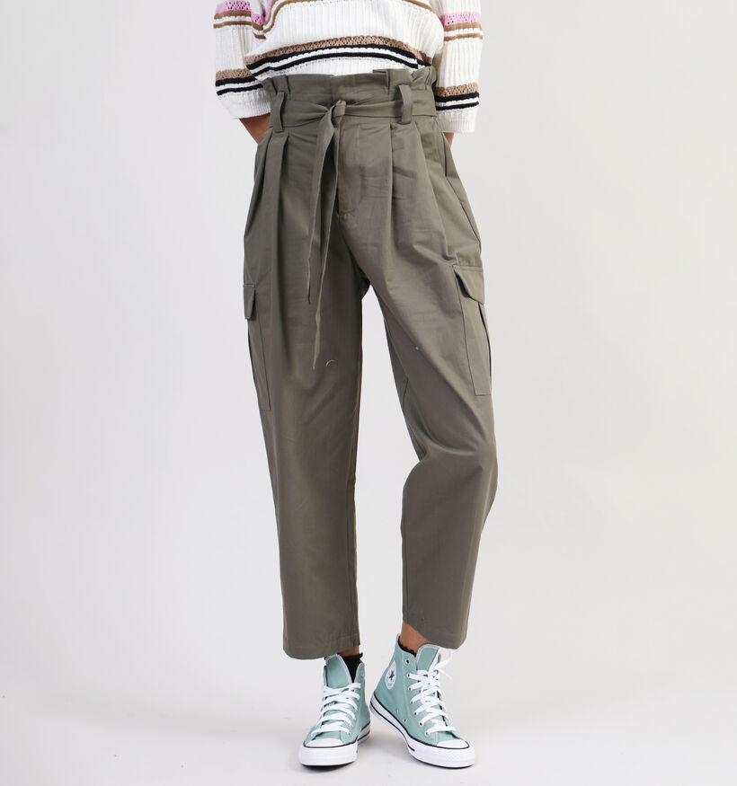 Vila Selma Pantalon cargo Cropped en Vert khaki pour femmes (337641)