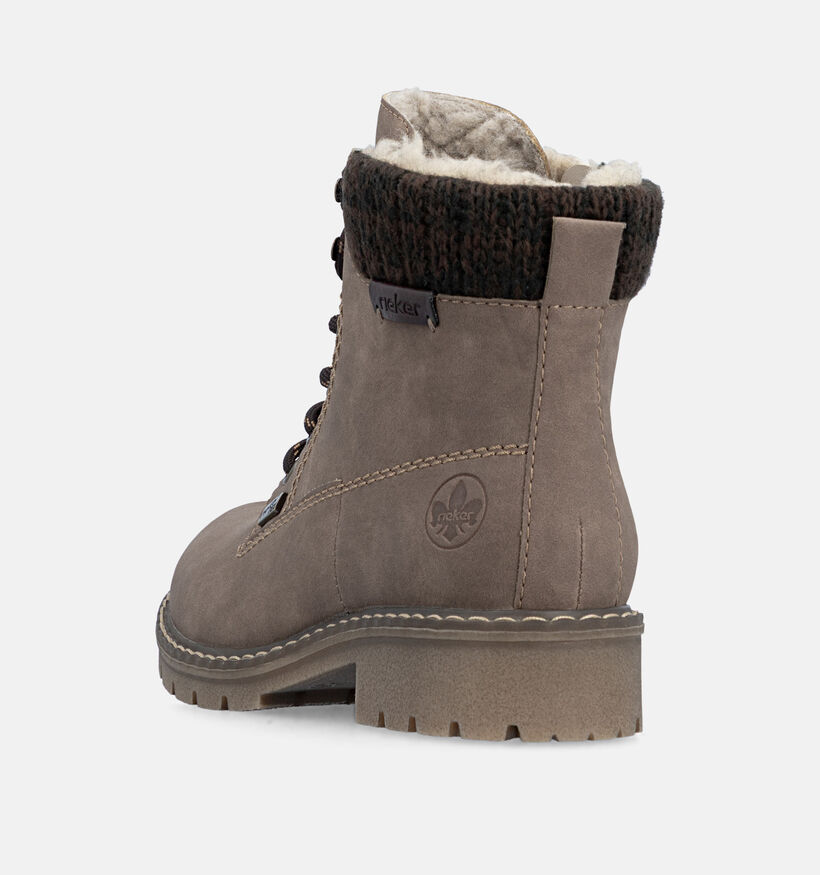 Rieker Taupe Boots met Veters en Rits voor dames (379876)