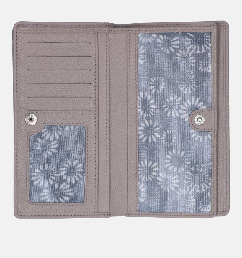 Euro-Leather Porte-monnaie à rabat en Beige pour femmes (353525)