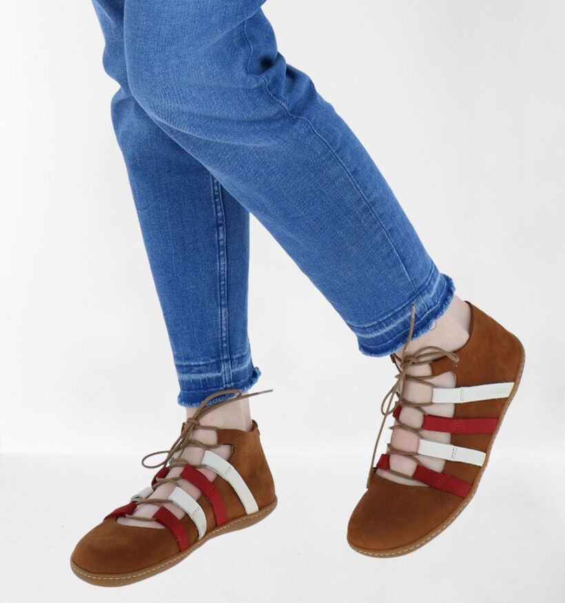 El Viajero Chaussures à lacets en Cognac pour femmes (288887) - pour semelles orthopédiques