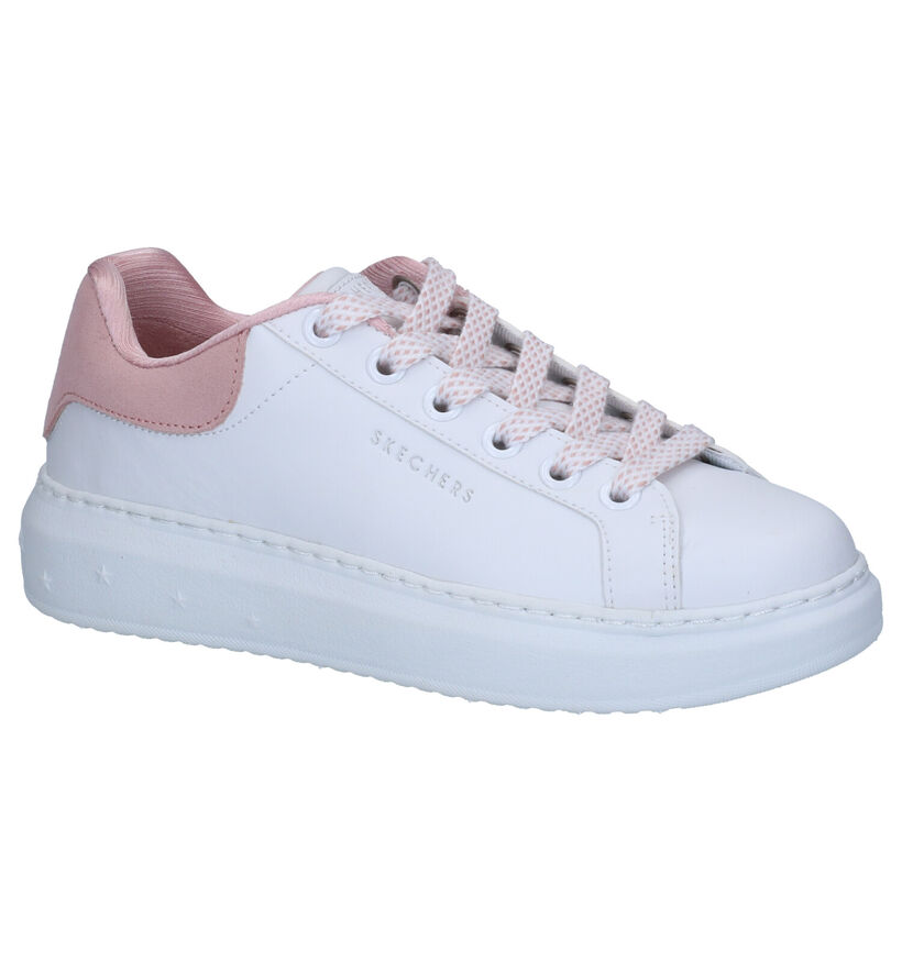 Skechers High Street Dotted Line Witte Sneakers in leer (264479)