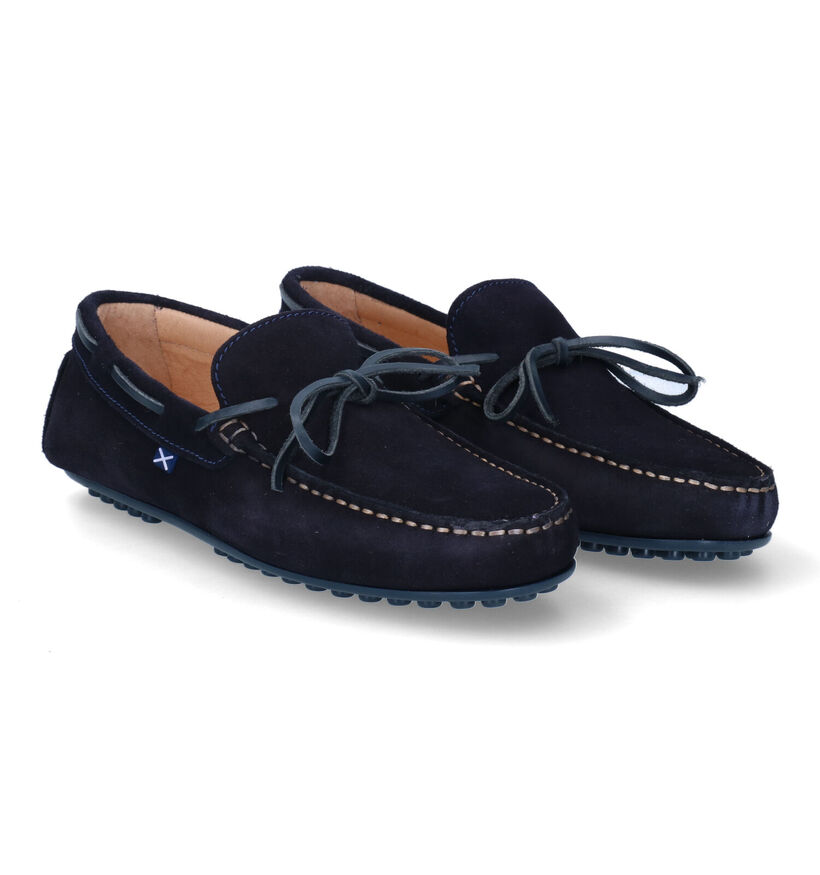 Scapa Blauwe Mocassins in daim (307039)