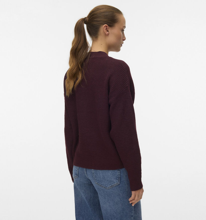 Vero Moda Aries V-Neck Gilet en Bordeaux pour femmes (366134)