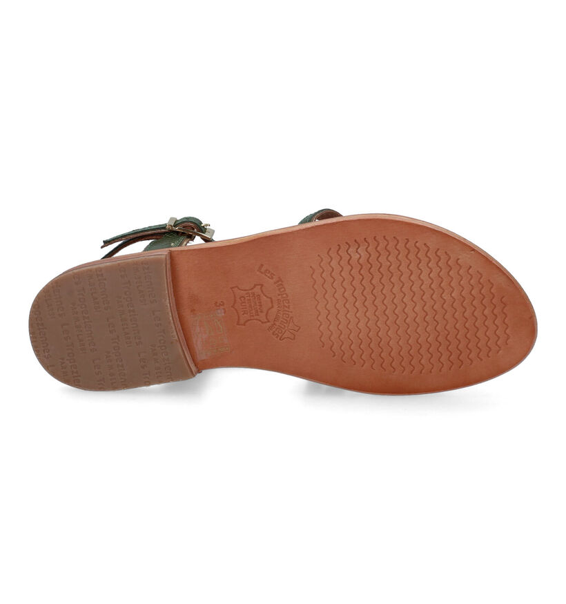 Les Tropeziennes Hapix Sandales en Vert en cuir (308551)