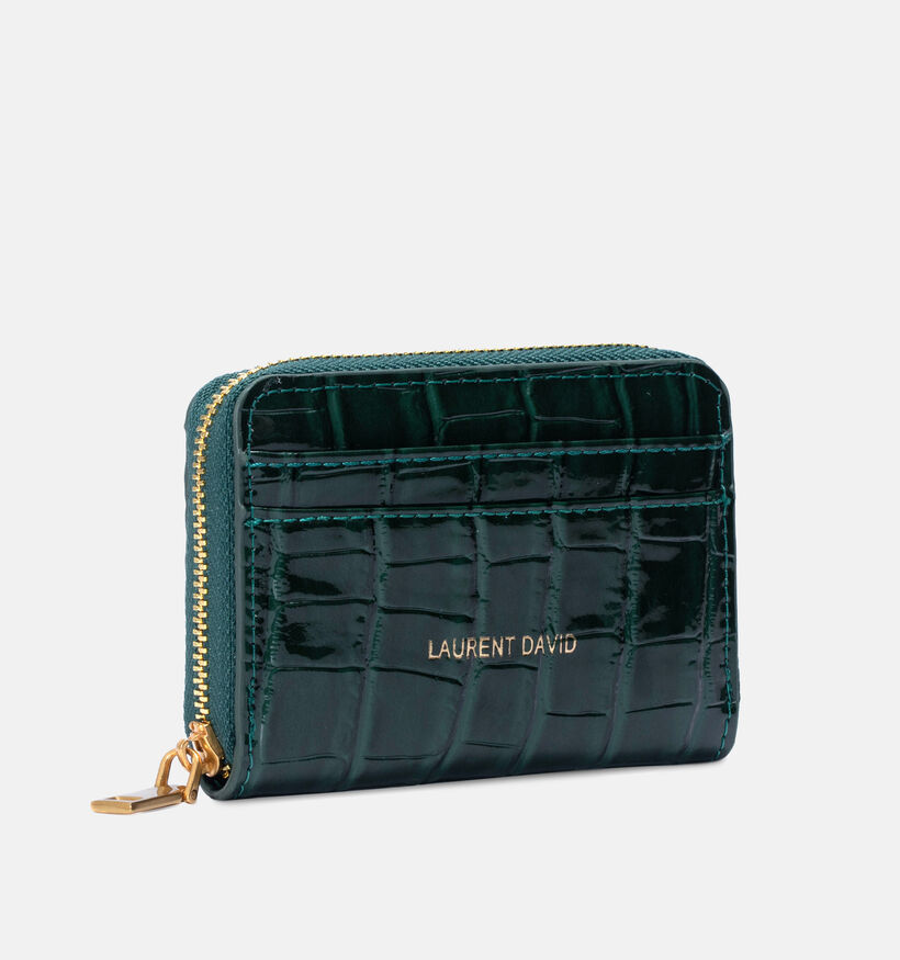 Laurent David Croco Porte-monnaie en Vert pour femmes (365188)