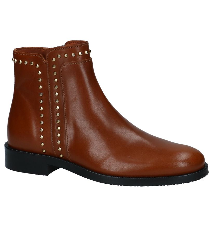 Stoere Boots met Studs Cognac Hampton Bays in leer (226134)