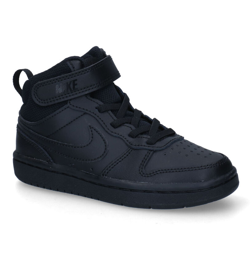 Nike Court Borough Mid 2 PS Zwarte Sneakers in kunstleer (299898)