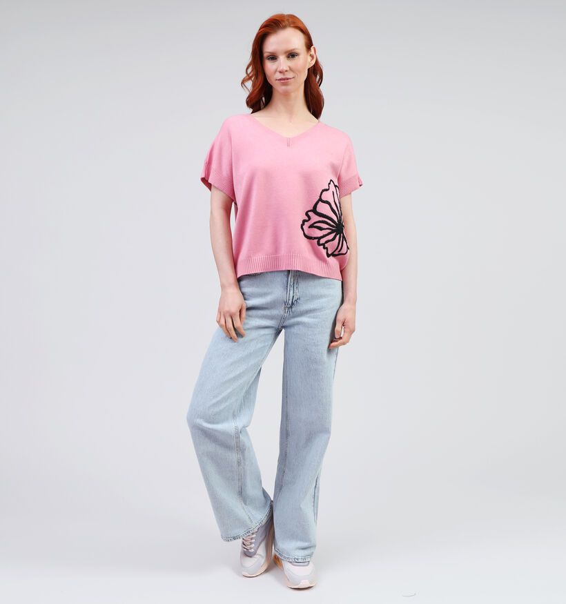 Laurent David Roze Trui Bloemenprint voor dames (360195)