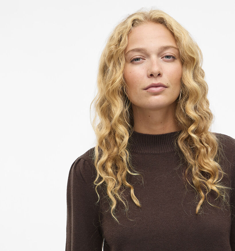 Vila Ril Turtleneck Pull en Brun fonc&eacute; pour femmes (378450)