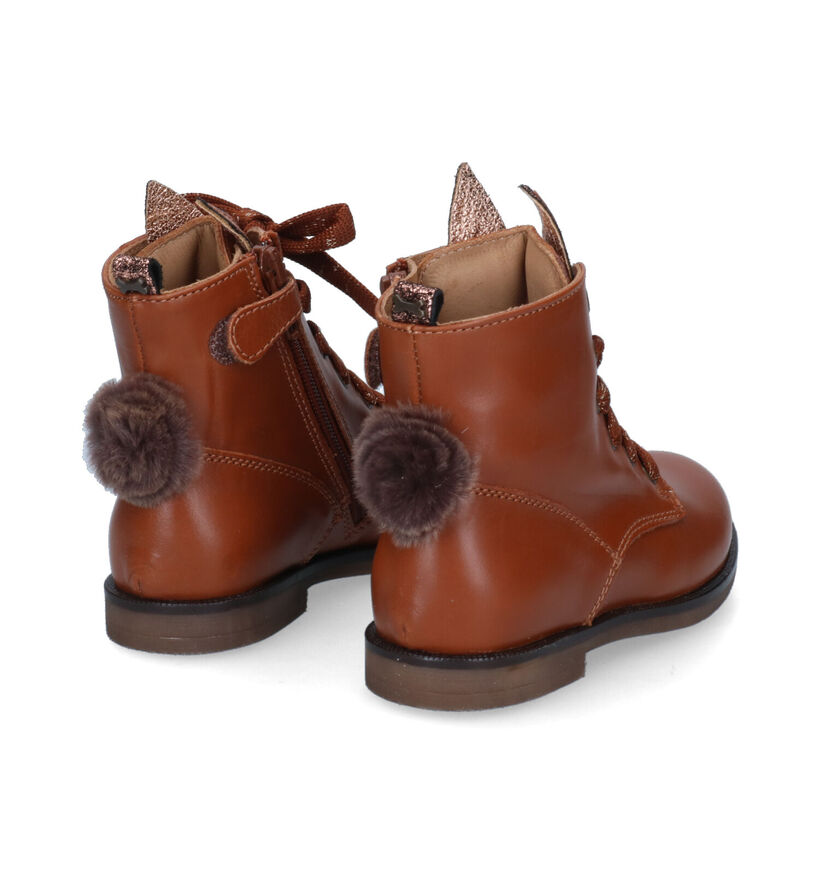 STONES and BONES Falp Bottines en Cognac en cuir (313888)