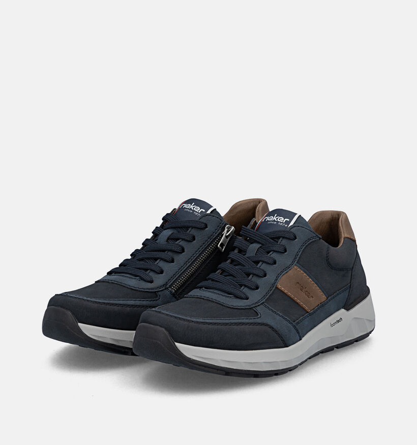 Rieker Chaussures plates en Bleu fonc&eacute; pour hommes (376518) - pour semelles orthop&eacute;diques