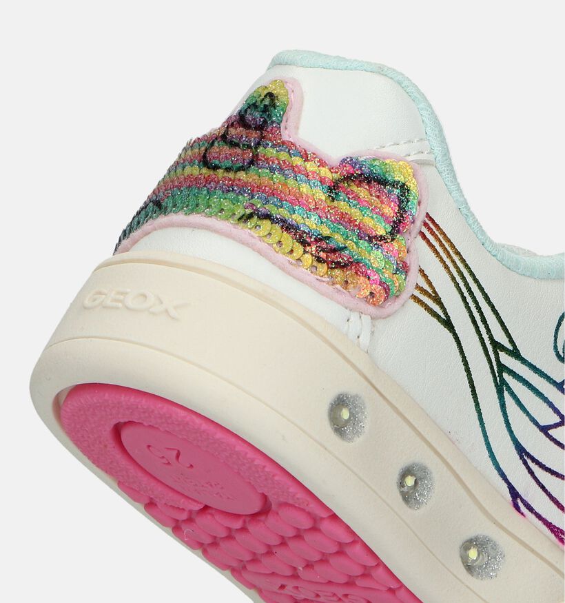 Geox Skylin Witte Sneakers met unicorn voor meisjes (335795) - geschikt voor steunzolen