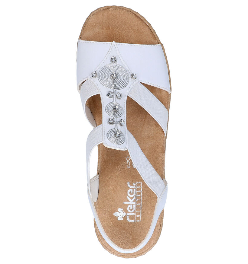 Rieker Witte Sandalen met sleehak voor dames (339057)