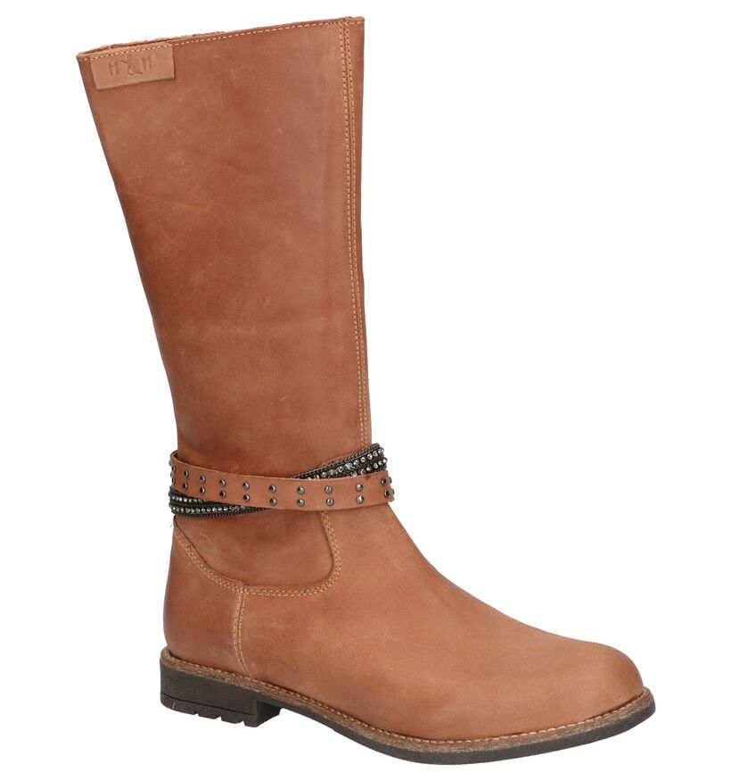 Milo & Mila Bottes hautes en Cognac en cuir (261299)