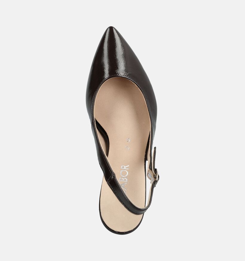 Gabor Escarpins Slingback en Brun fonc&eacute; pour femmes (377280)