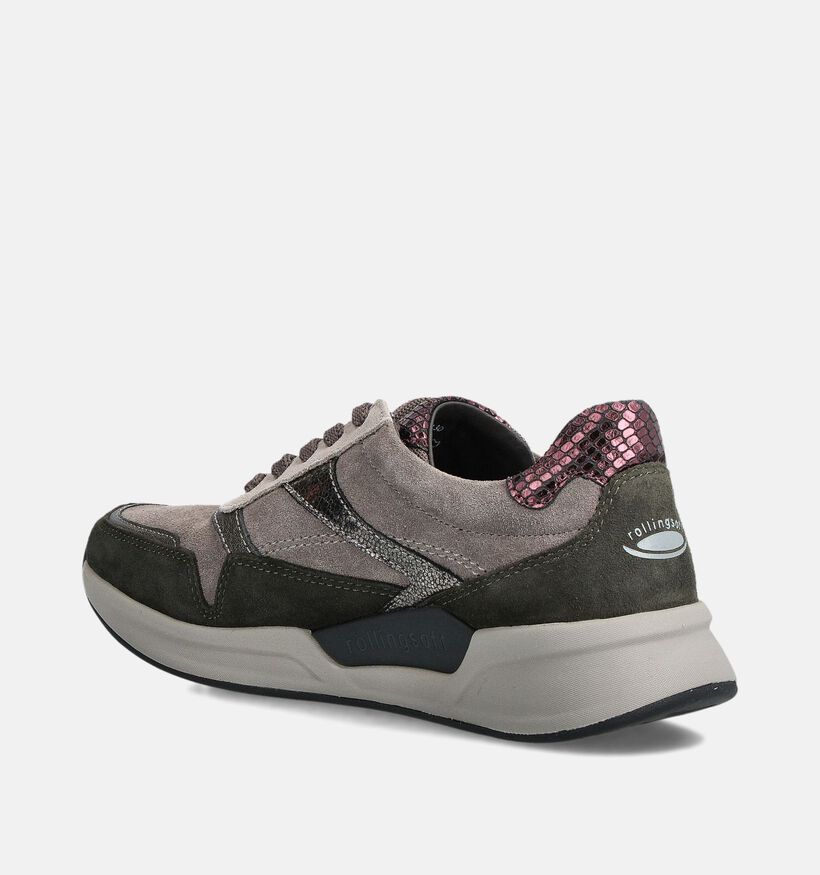 Gabor Rollingsoft Chaussures à lacets en Taupe pour femmes (360323) - pour semelles orthopédiques