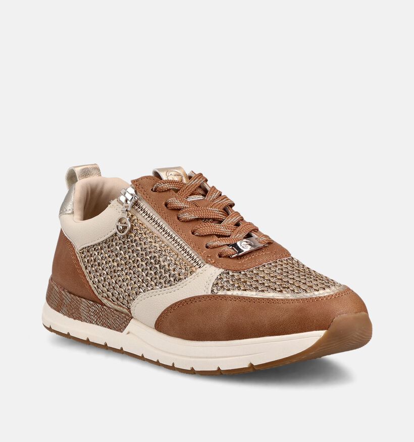 Tamaris Cognac Rits-Veterschoenen voor dames (367639) - geschikt voor steunzolen