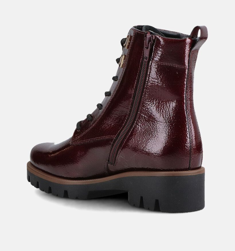 Gabor Bordeaux Boots met Veters en Rits voor dames (380366) - geschikt voor steunzolen