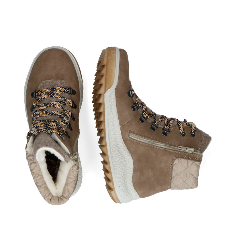 Rieker Taupe Wandelschoenen in kunstleer (297925)