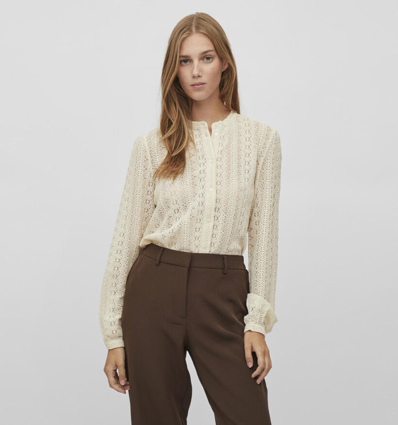 Vila Chikka Beige Kanten Blouse voor dames (344259)