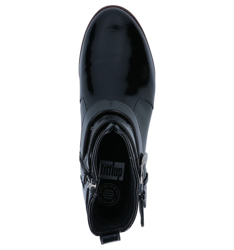 FitFlop Laila Double Buckle Zwarte Enkellaarzen in kunstleer (256045)