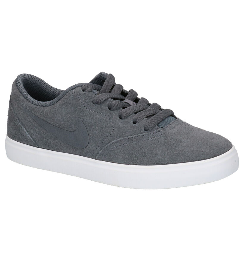 Nike SB Check Baskets en Noir en daim (254083)