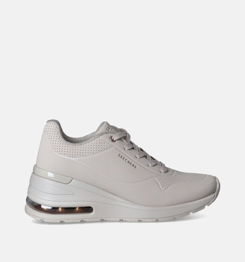 Skechers Million Air Alevated Air Ecru Sneakers met sleehak voor dames (350353)