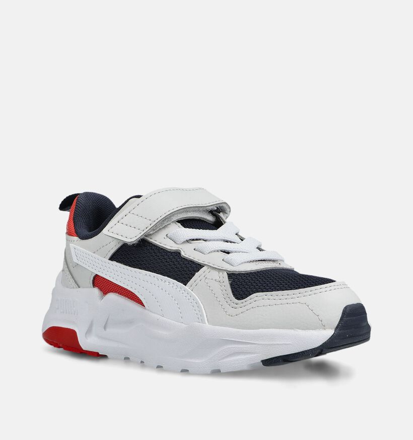 Puma Trinity Baskets basses en Blanc/Blue fonc&eacute; pour gar&ccedil;ons (380815) - pour semelles orthop&eacute;diques