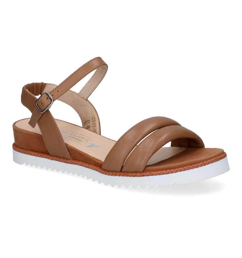 Softwaves Cognac Sandalen in leer (308339)