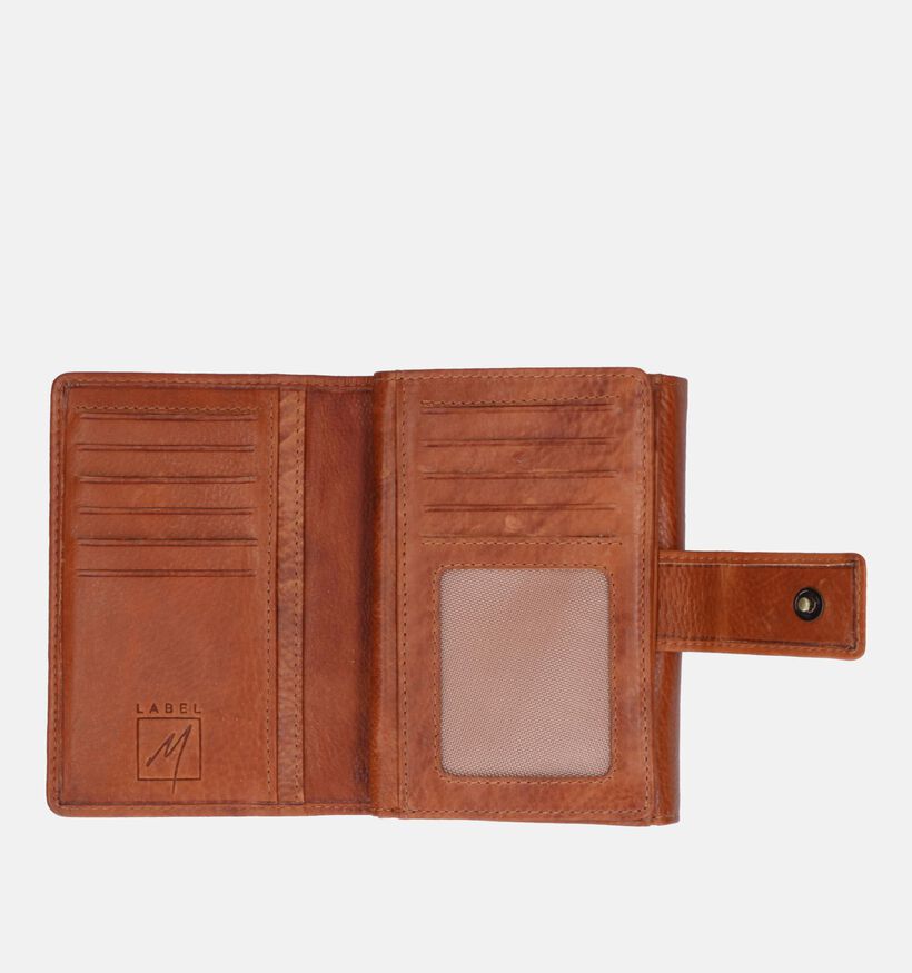 Label M Porte-monnaie à rabat en Cognac pour femmes (358858)
