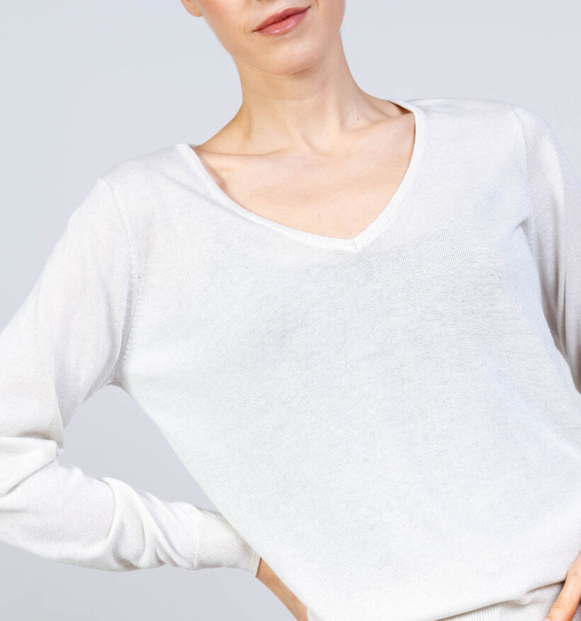 Vero Moda Blaze Glitter Pull en Beige pour femmes (367147)