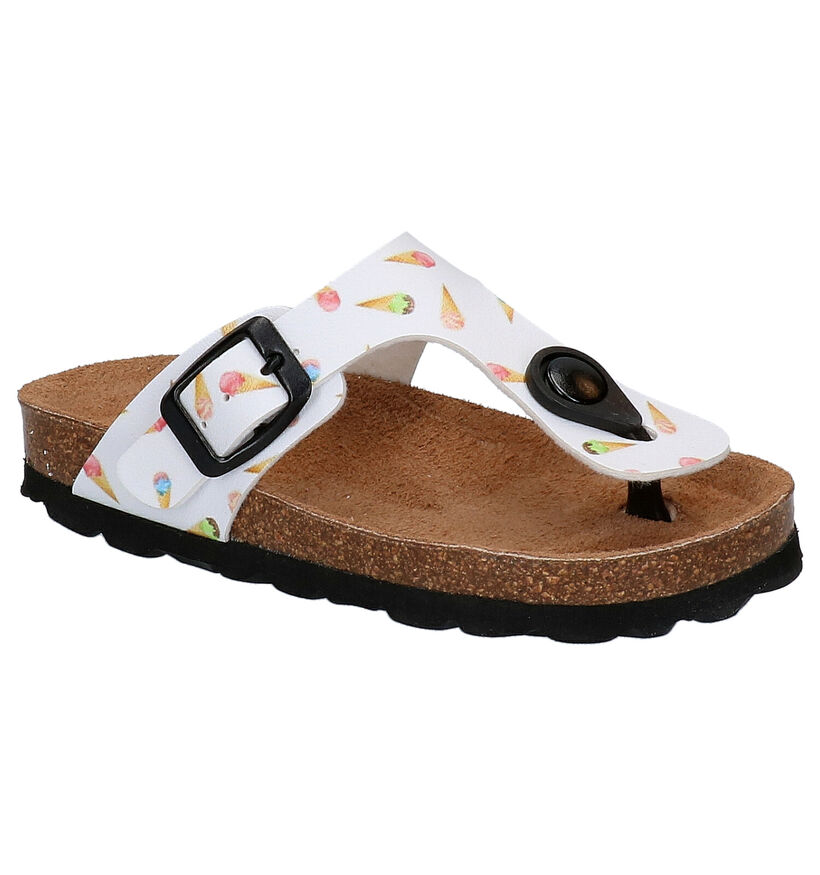 K3 Witte Teenslippers in kunstleer (273538)