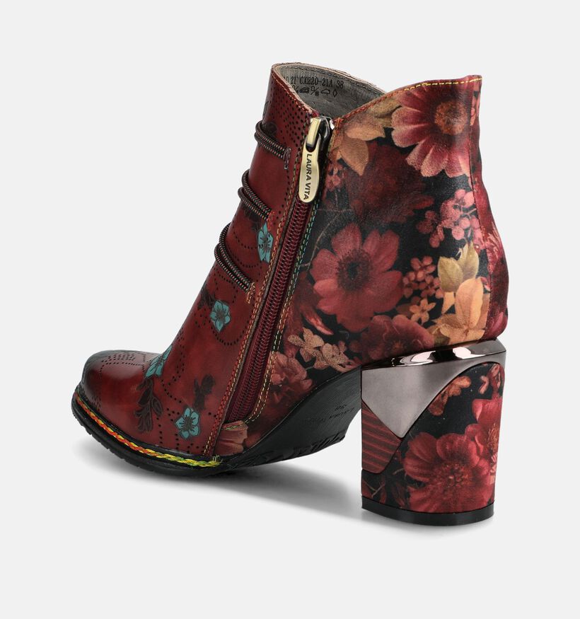 Laura Vita Maevao Bottines en Rouge fonc&eacute; pour femmes (381096)