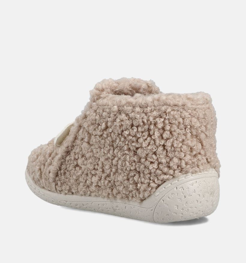 Milo & Mila Beige Teddy Pantoffels voor meisjes, jongens (364914) - geschikt voor steunzolen