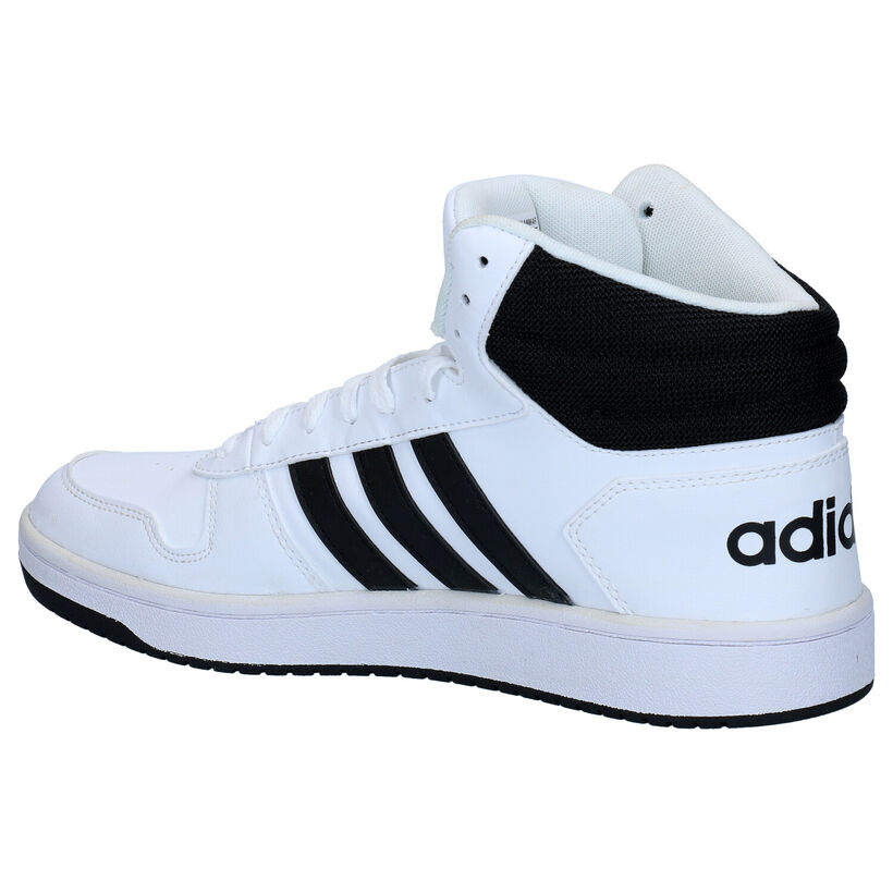 adidas Hoops 2.0 Mid Witte Sneakers in daim (290816)