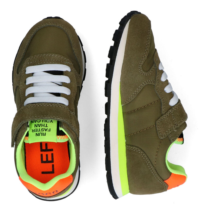 Sun 68 Baskets basses en Vert kaki en nubuck (306563)
