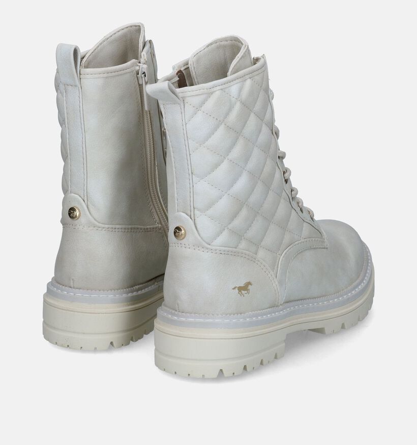 Mustang Boots à lacets en Écru pour femmes (316076)