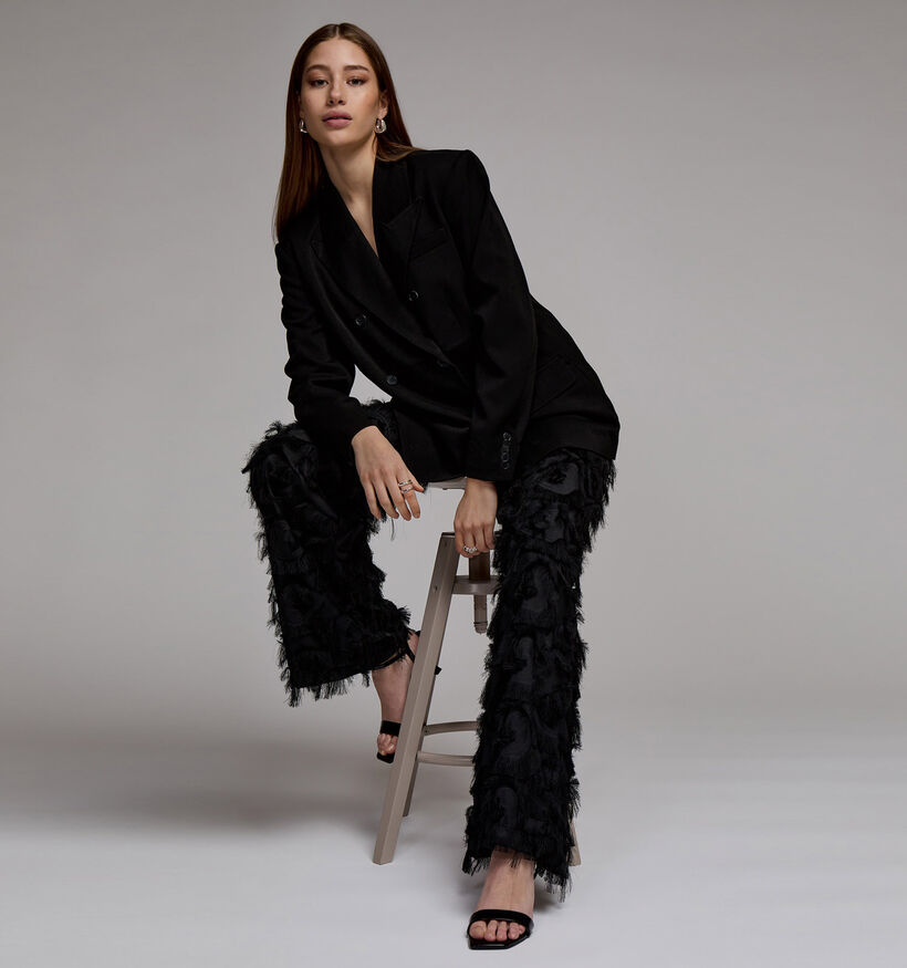 Minus Maica Zwarte Wijde broek voor dames (349969)
