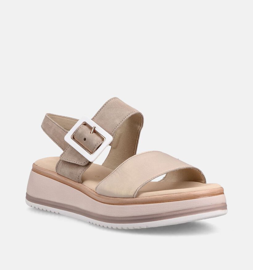 Gabor Sandales compens&eacute;es en Beige pour femmes (371169)