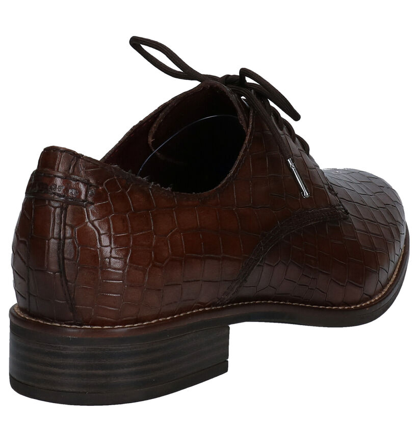 Tamaris TOUCH it Bruine Veterschoenen in leer (280737)